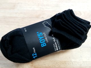 Item #315 — New Boys Black Low Cut Socks 12 Pack photo 1 of 2