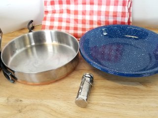 Item #252 — Camping Cookware Set with Blue Enamelwar photo 3 of 4