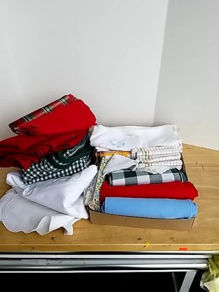 Item #153 — BOX of linens and other photo 1 of 3