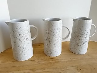 Item #506 — New Speckled Ceramic Pitchers 11 in