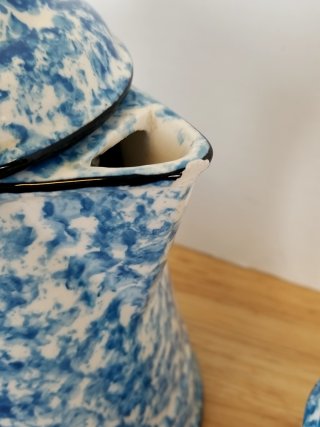 Item #256 — Japan coffee set, tallest 8 inch, chip on spout of pot photo 3 of 4