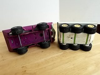 Item #83 — Vintage Tonka Purple & Green Truck Set, largest 8 inch photo 7 of 7