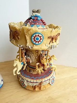 Item #107 — Eagle & Carousel Figurines, some chips photo 2 of 7