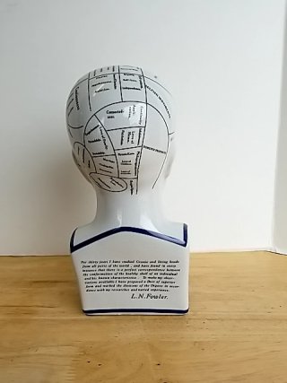 Item #70 — Phrenology Head Fowler Bust, 12 inch, exc cond photo 3 of 5