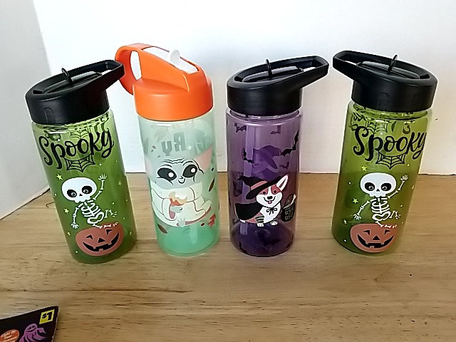 Item #350 — New Halloween Water Bottles Set Each 7 inch