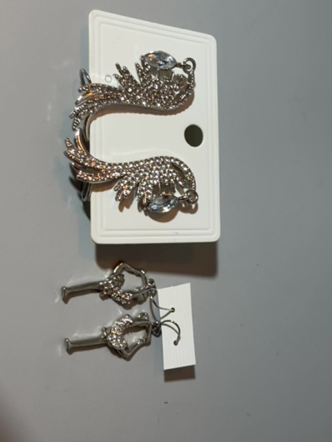 Item #106 — Rhinestone earrings, two pair photo 1 of 4