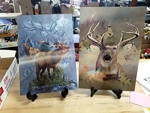 Item #241 — Two Elk Portrait Metal Prints Holo, 12 in photo 1 of 3