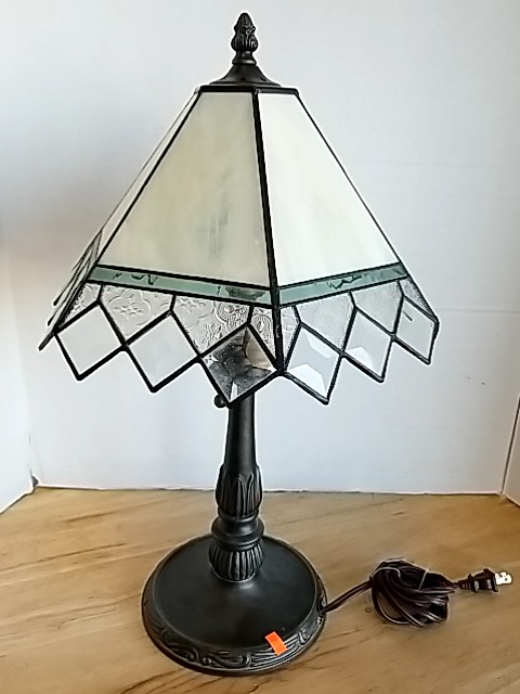 Item #25 — Vintage Tiffany-Style Table Lamp Plastic, 20 in photo 1 of 5