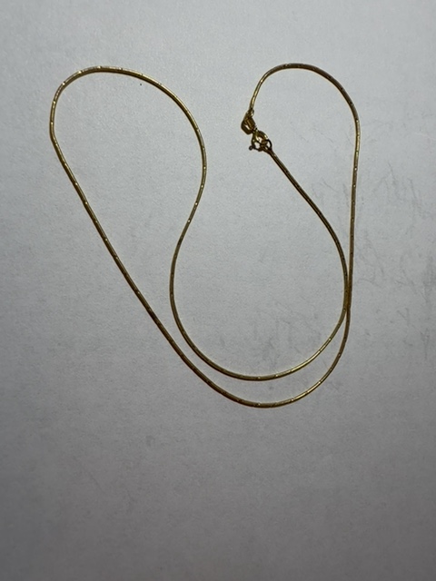 Item #150 — Marked 14kt gold necklace, 16 inch, weighs 2 grams photo 1 of 4
