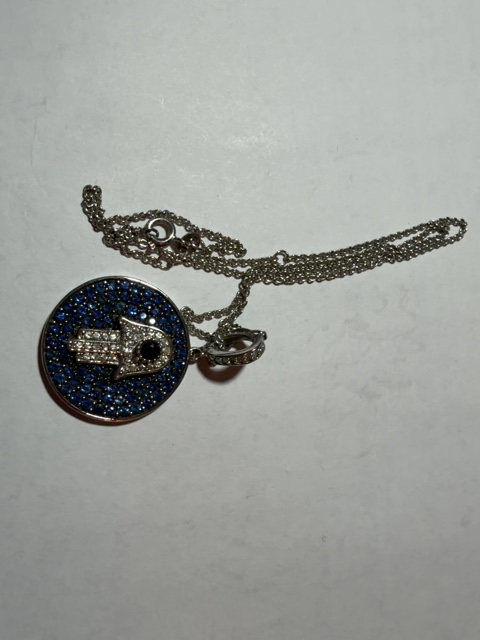 Item #152 — Sterling silver necklace with hands Hand if Fantima photo 1 of 4
