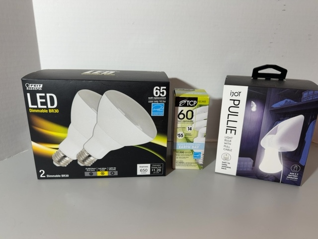 Item #520 — LED Light Bulbs & Pull Light Set photo 1 of 4