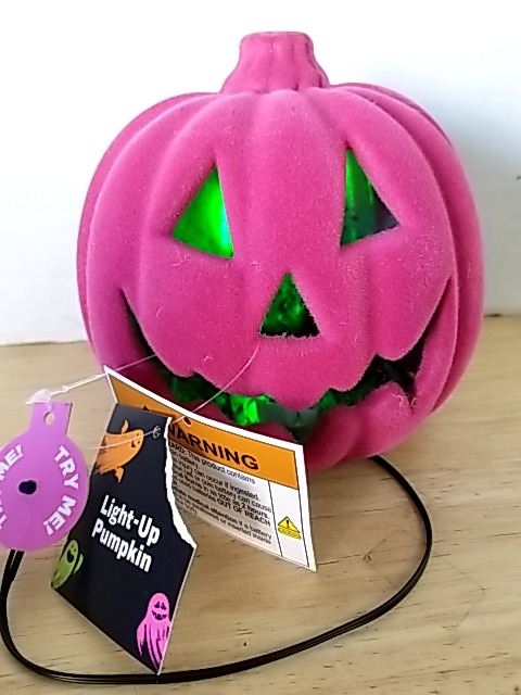 Item #110 — New Pink Light-Up Pumpkin 7 in
