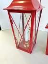 Item #7 — Red Metal Lanterns Set, tallest approx 12 inch photo 3 of 3