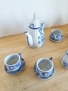 Item #157 — Blue Floral Porcelain Tea Set, tallest approx 4 inch photo 5 of 5