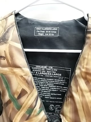 Item #89 — Camo Life Vest Adult XL/XX Large photo 2 of 3