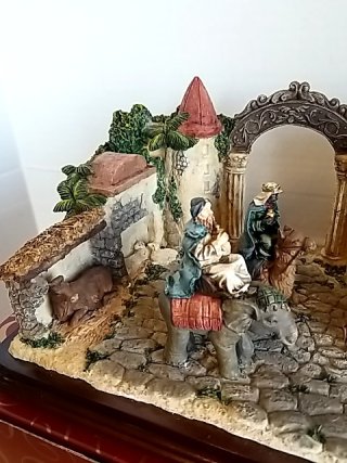 Item #48 — San Fran music box company Nativity Scene , 12 by 6 by 8 inch, exc cond photo 4 of 6