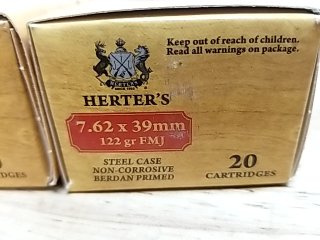 Item #116 — Herter's 7.62x39mm Ammo Boxes 80 rounds, cant ship photo 2 of 2