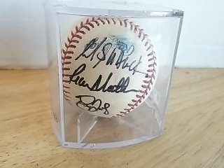 Item #47 — Signed Baseball in Display Case photo 2 of 6