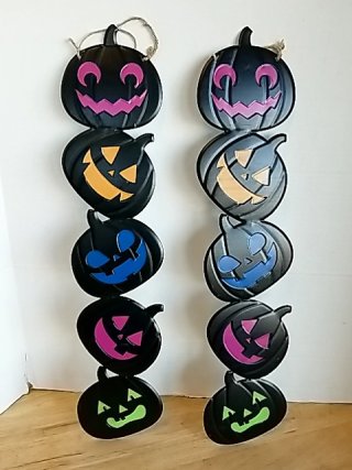 Item #69 — Halloween Pumpkin Tin Decorations 22 in photo 1 of 2