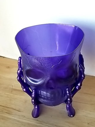 Item #394 — New Purple Skull Planter 7 by 6 inch photo 2 of 2