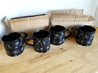 Item #62 — New Black Spider Web Mugs Set photo 1 of 3