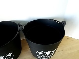 Item #124 — New Spooky Treats Black Buckets 12 in photo 2 of 3
