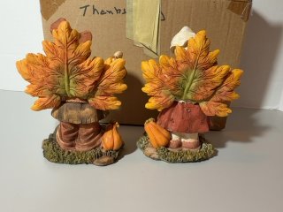 Item #100 — Thanksgiving Mr. and Mrs. Turkey figurines, 6 inch, resin photo 2 of 3