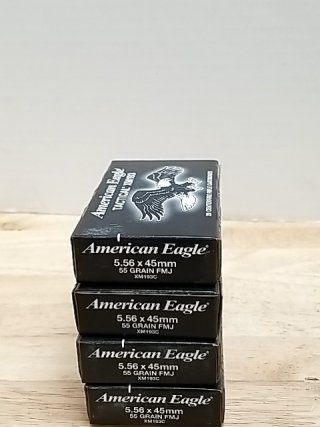 Item #74 — American Eagle 5.56 Ammo Boxes 80 rounds, cant ship
