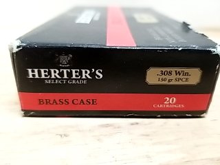 Item #63 — Herter's .308 Win Brass Case Ammo 20 rounds, cannot ship photo 2 of 3