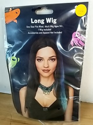 Item #166 — New Long Black Halloween Costume Wig