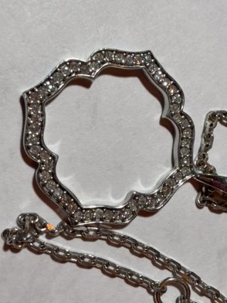 Item #97 — Diamond Sterling Silver Pendant Necklace photo 5 of 6