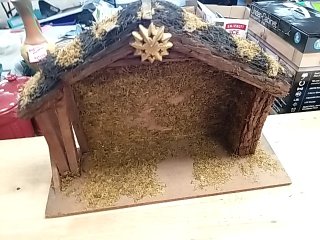 Item #242 — Vintage Nativity Scene Set 18 in barn photo 6 of 6