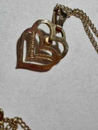 Item #153 — Marked 1/20 14kt gold pendant and chain necklace photo 4 of 4