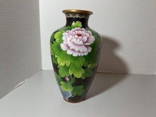 Item #103 — Floral Chinese Cloisonné Vase, 11 inch, photo 1 of 5