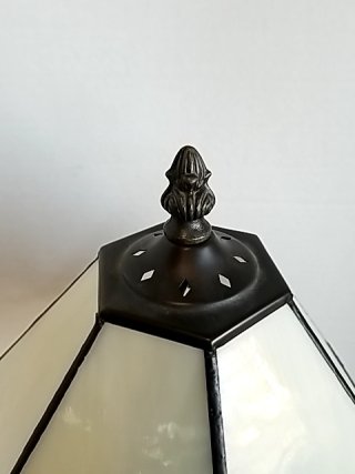 Item #25 — Vintage Tiffany-Style Table Lamp Plastic, 20 in photo 4 of 5