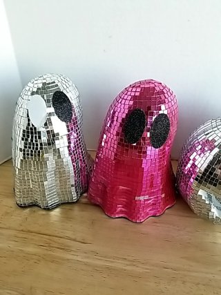 Item #324 — Disco Ball Ghost & Pumpkin Decor photo 3 of 3
