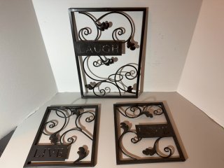 Item #108 — Metal, Laugh Love Live hanging candle holders photo 1 of 4