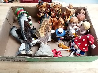 Item #238 — Box of Holiday Figurines Good cond photo 1 of 5