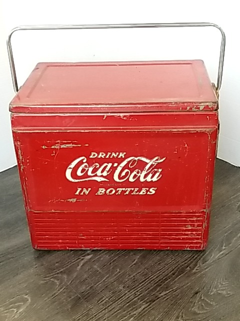 Item #52 — VINTAGE Coca-Cola Metal Cooler, 21 by 18 by 13 inch photo 1 of 7