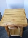 Item #60 — LOG End Table with Drawer, Excellent condition, 27 by 22 by 22 inch photo 2 of 6