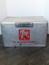 Item #85 — Vintage 7UP Metal Cooler 22 by 14 by 13 inch