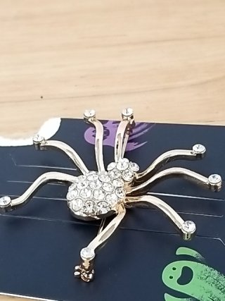 Item #252 — New Jeweled Spider Brooch 2.5 inch photo 2 of 2