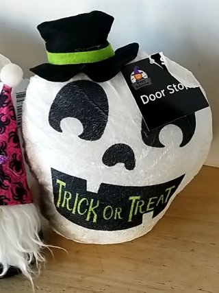 Item #151 — New Halloween Skull Door Stops with Gnome photo 2 of 4
