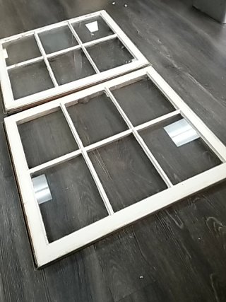 Item #86 — Pair of Vintage Window Sashes Each approx 32 by 28 inch photo 3 of 3