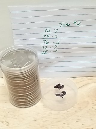 Item #139 — Tube of 1972-1978 Eisenhower $1 coins, 21 total photo 1 of 3