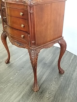 Item #23 — ANTIQUE Wood Side Table/drawers 29 by 21 by 13 inch, good cond photo 2 of 8
