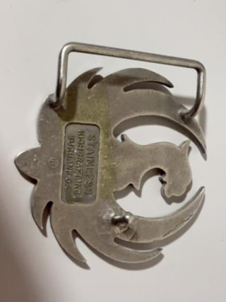 Item #213 — Made in USA stainless Strum Ruger Arms Guns Belt buckle, 2.5 inch photo 2 of 3