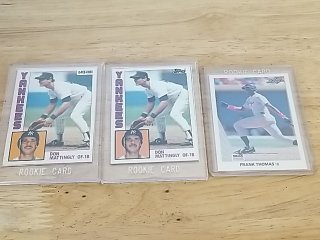 Item #177 — Don Mattingly & Frank Thomas Rookie Cards, Leaf and Topps photo 1 of 5