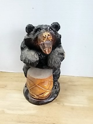 Item #48 — Carved Bear Drummer Figurine 12 inch tall photo 1 of 4