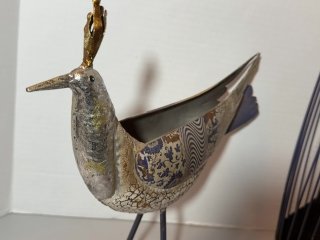 Item #195 — Metal Bird & Woman Sculptures 27 inch lady and 13x14 inch bird photo 7 of 7